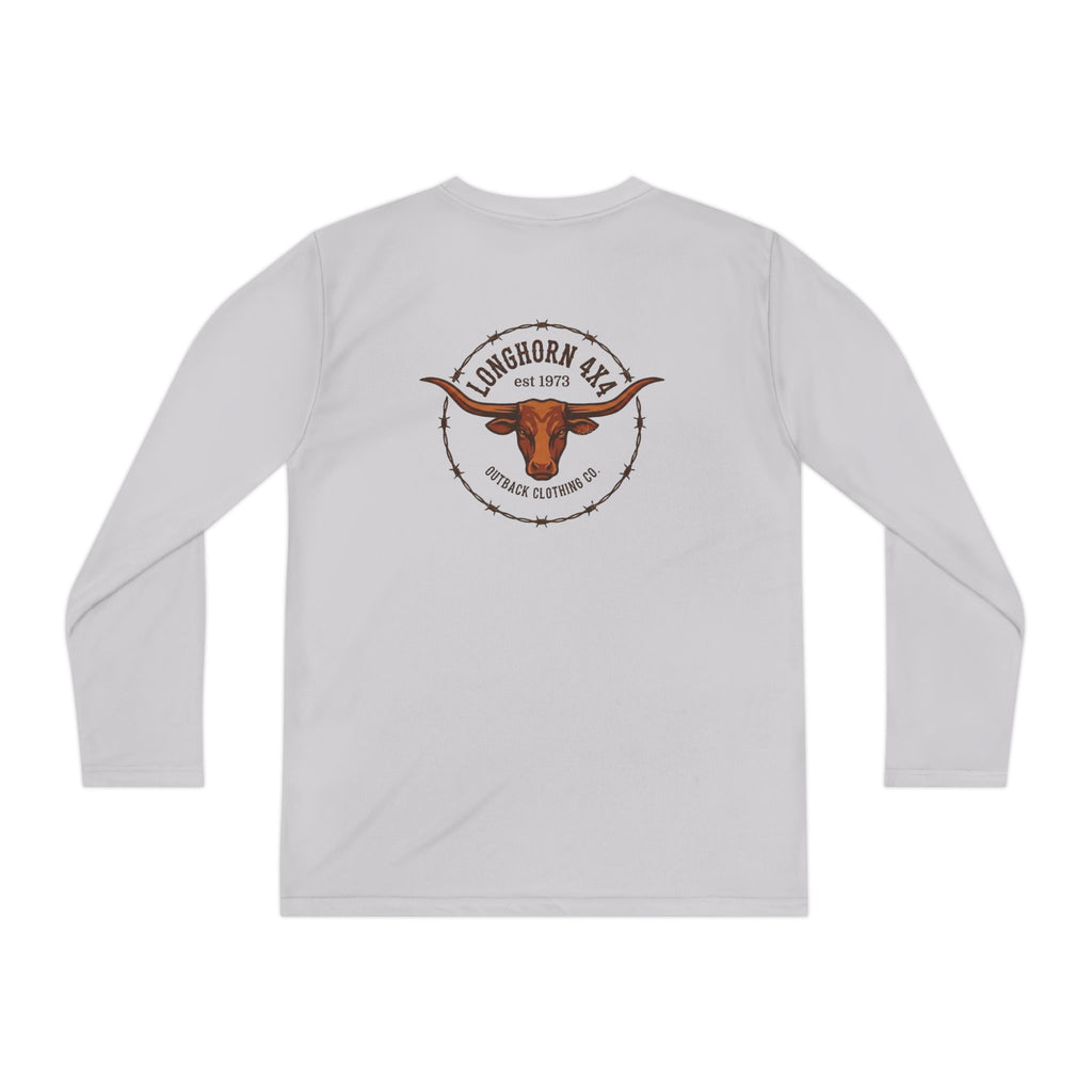 Youth Long Sleeve Tee — Longhorn TX Ranch Logo Shirt