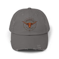 Gray cap with a logo on a white background