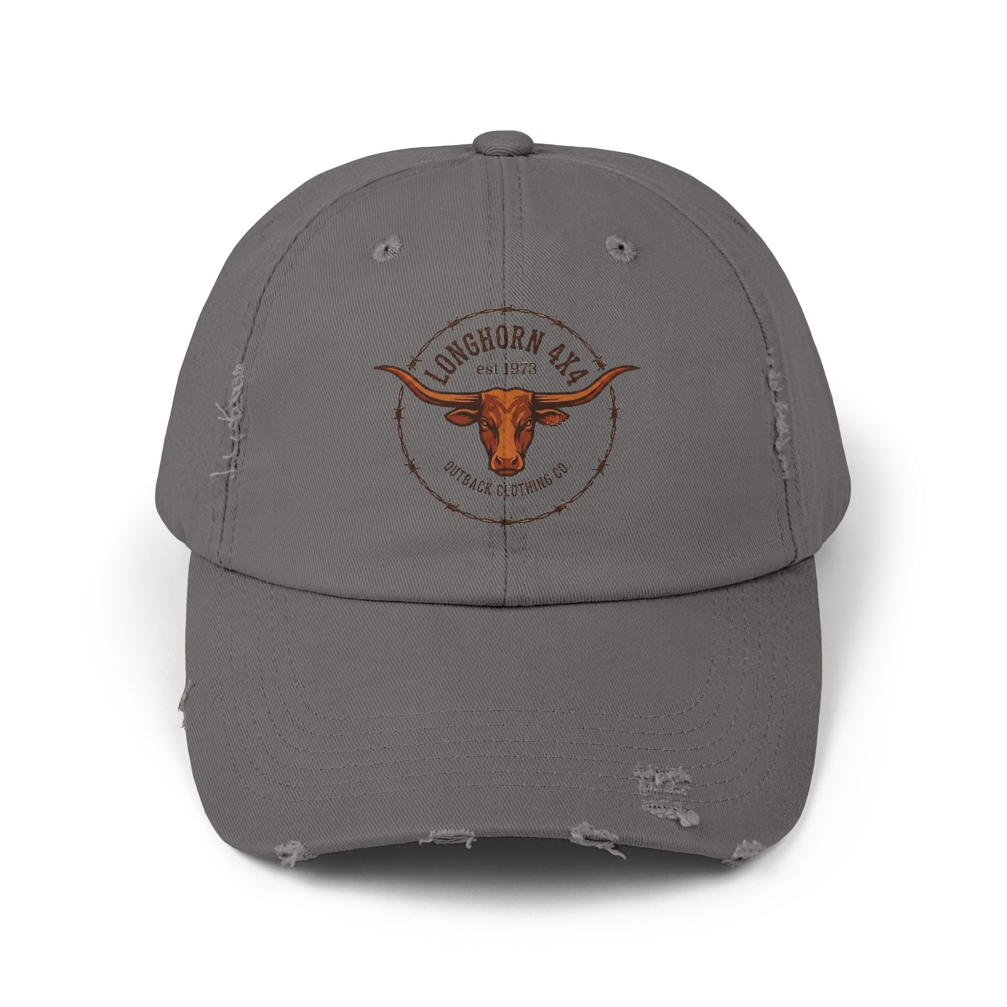 Gray cap with a logo on a white background