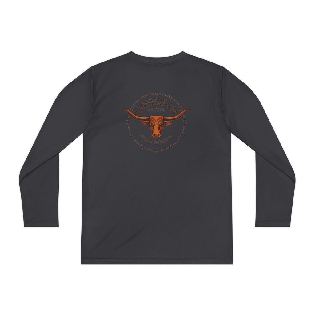 Youth Long Sleeve Tee — Longhorn TX Ranch Logo Shirt