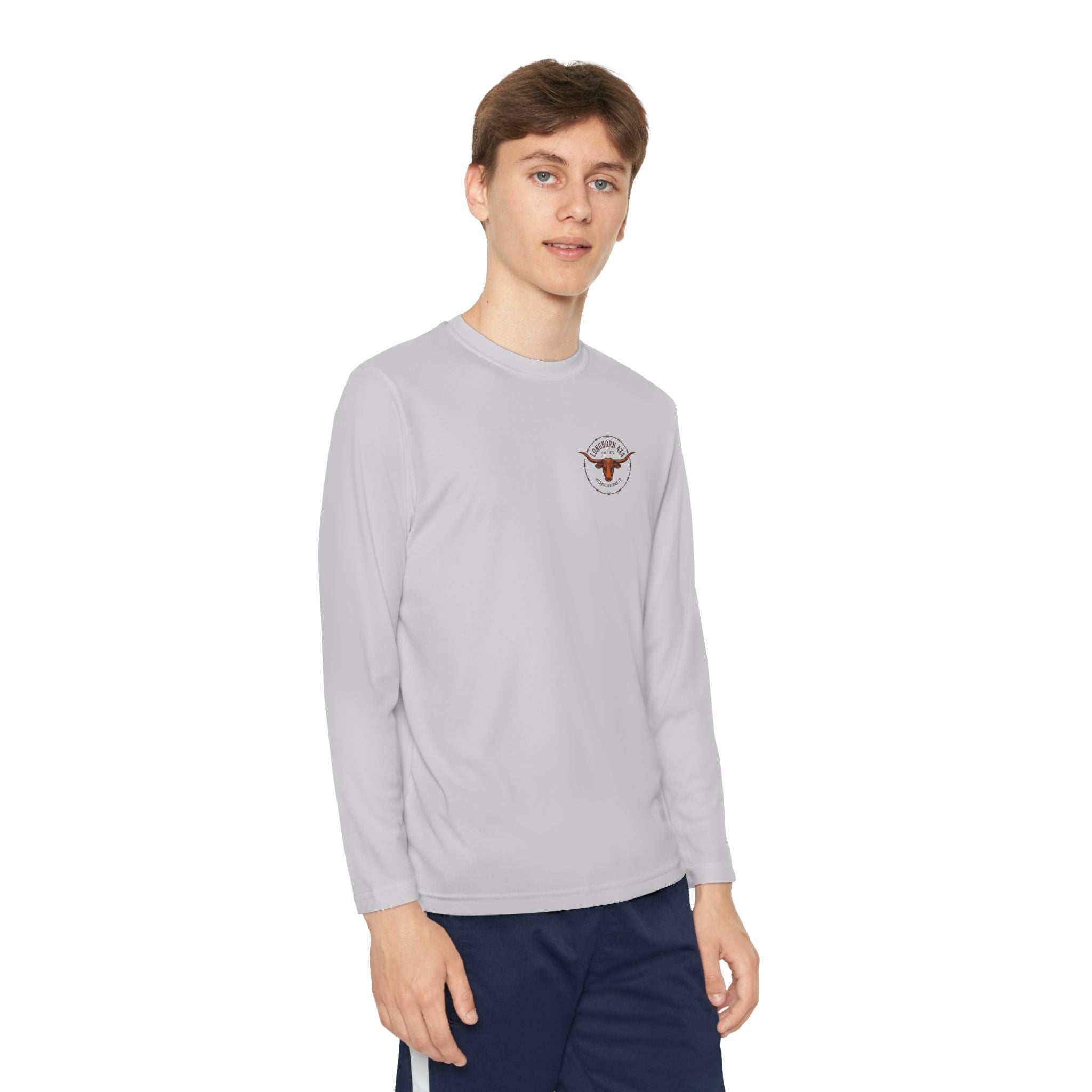 Youth Long Sleeve Tee — Longhorn TX Ranch Logo Shirt