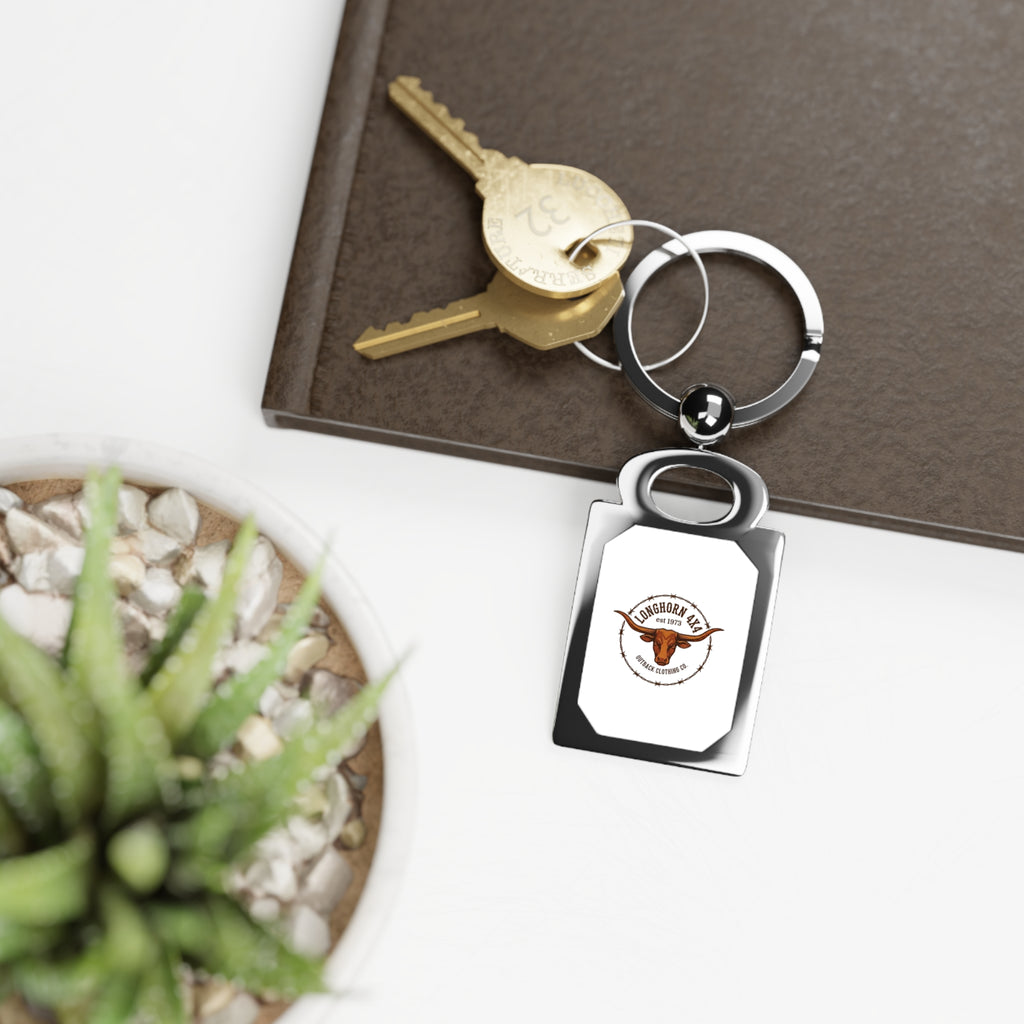 Rectangle Photo Keyring — Custom Engraved Metal Photo Keychain