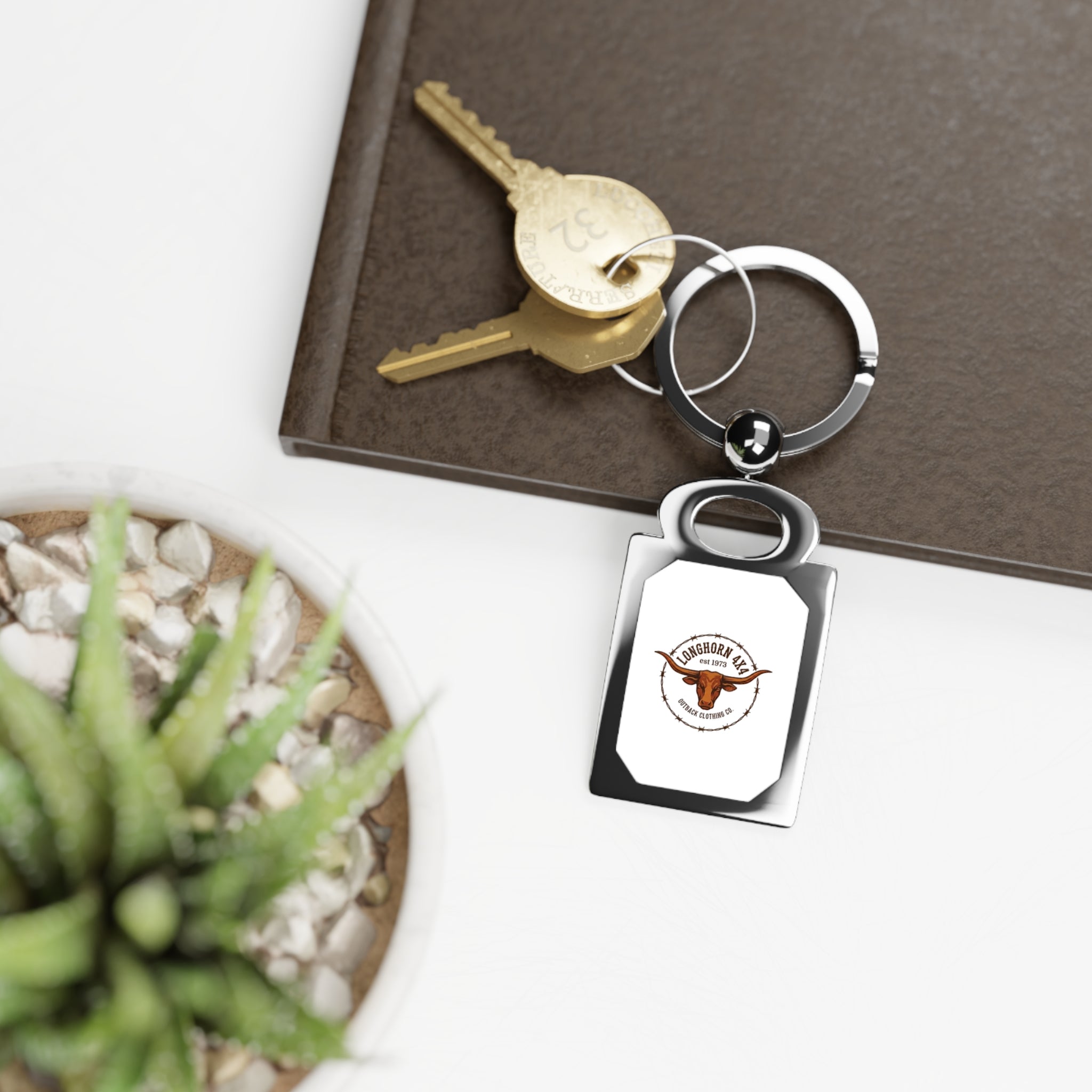 Rectangle Photo Keyring — Custom Engraved Metal Photo Keychain