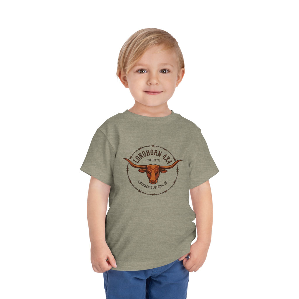 Longhorn Ranch Toddler Tee — Western Cow Skull Graphic Shirt