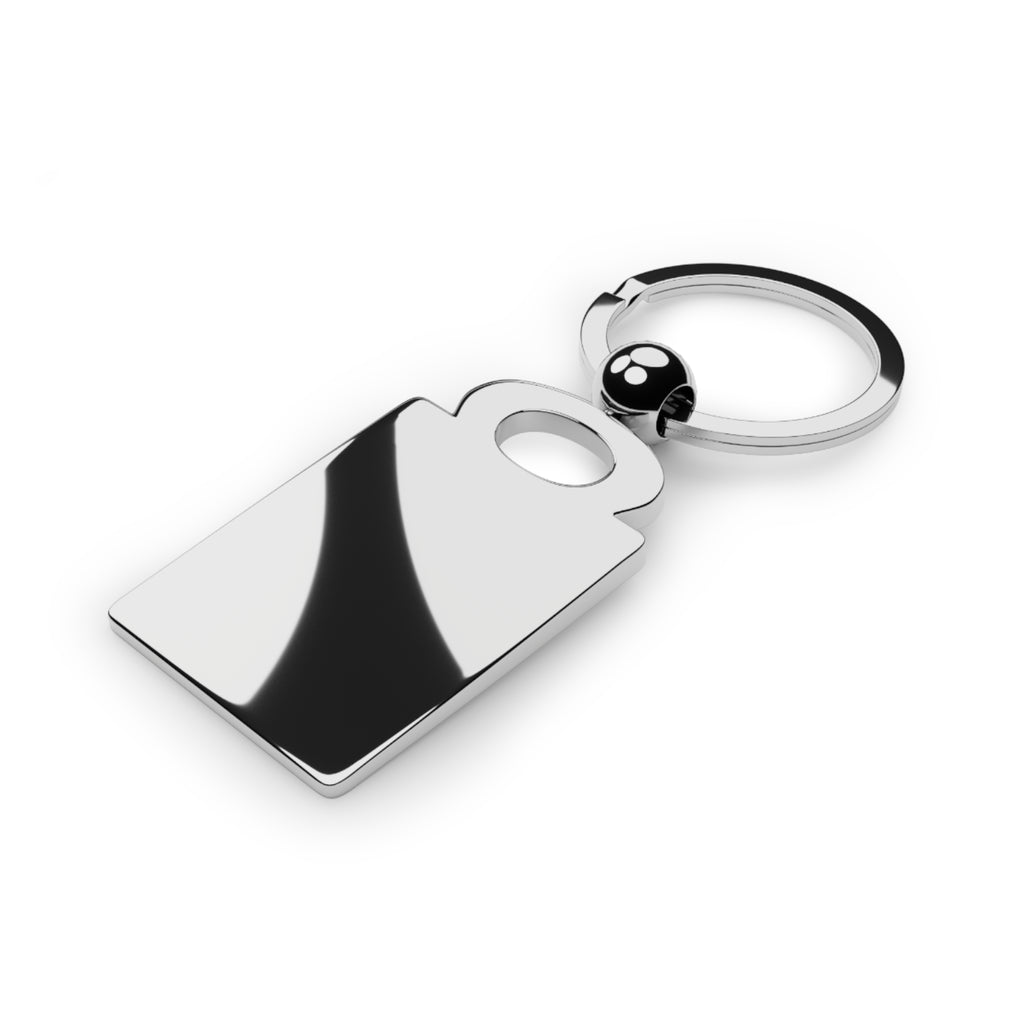 Rectangle Photo Keyring — Custom Engraved Metal Photo Keychain