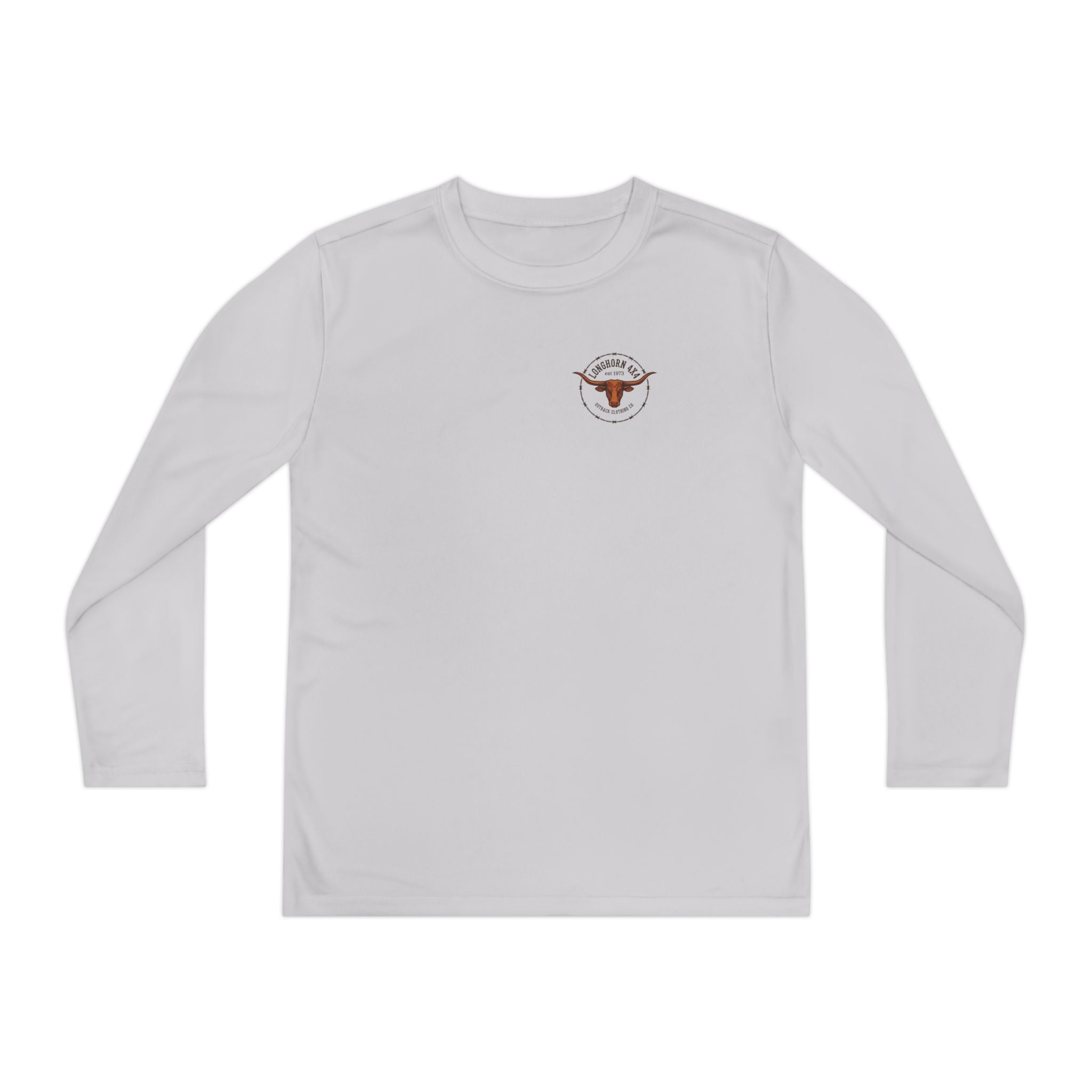 Youth Long Sleeve Tee — Longhorn TX Ranch Logo Shirt