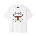 White t-shirt with longhorn logo and 'Longhorn 4x4' text on a white background
