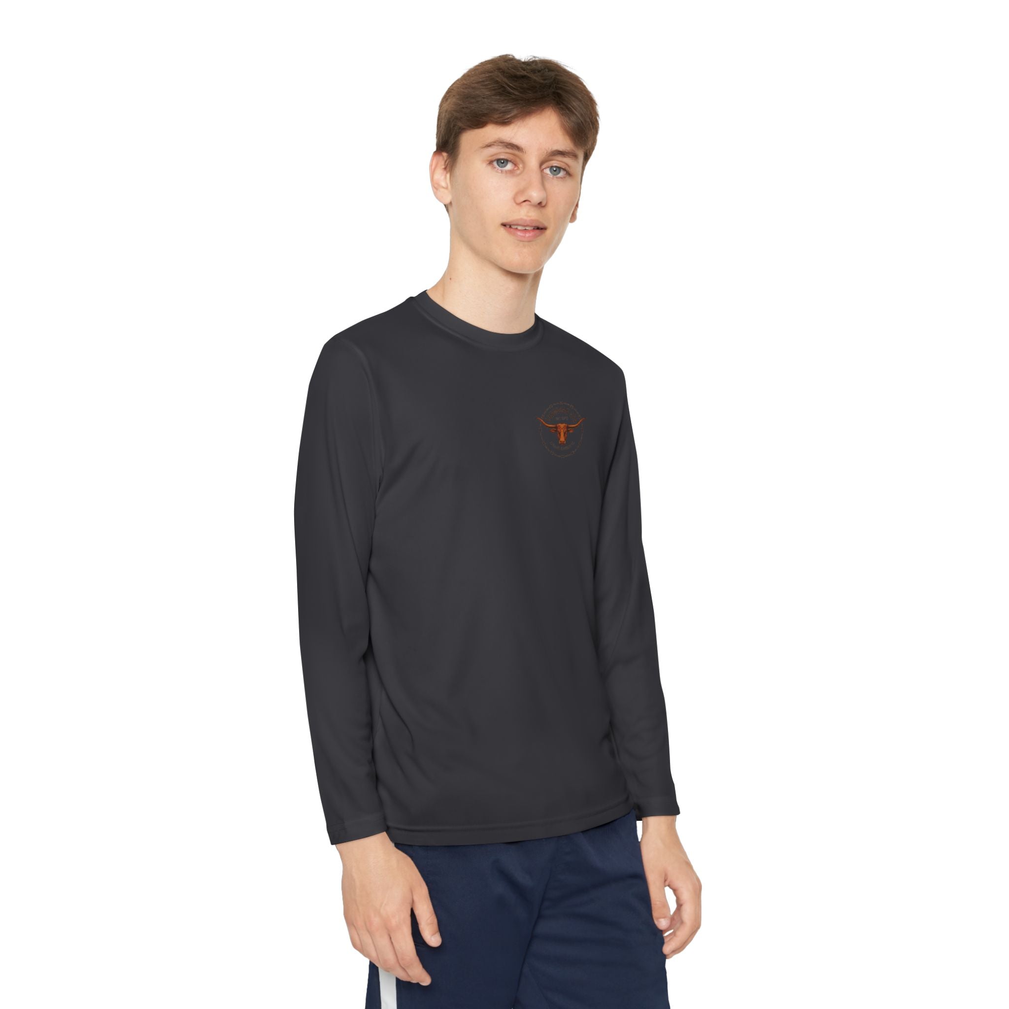 Youth Long Sleeve Tee — Longhorn TX Ranch Logo Shirt