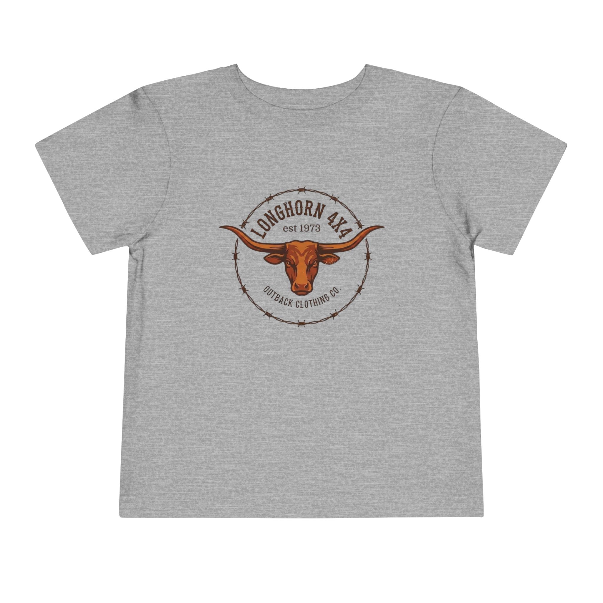 Longhorn Ranch Toddler Tee — Western Cow Skull Graphic Shirt