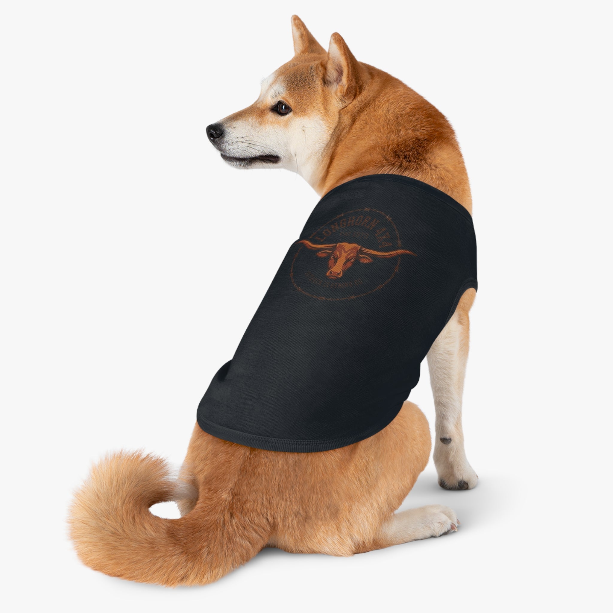 Longhorn 4x4 Pet Tank Top — Western Ranch Dog Shirt ("Longhorn 4x4" Logo)