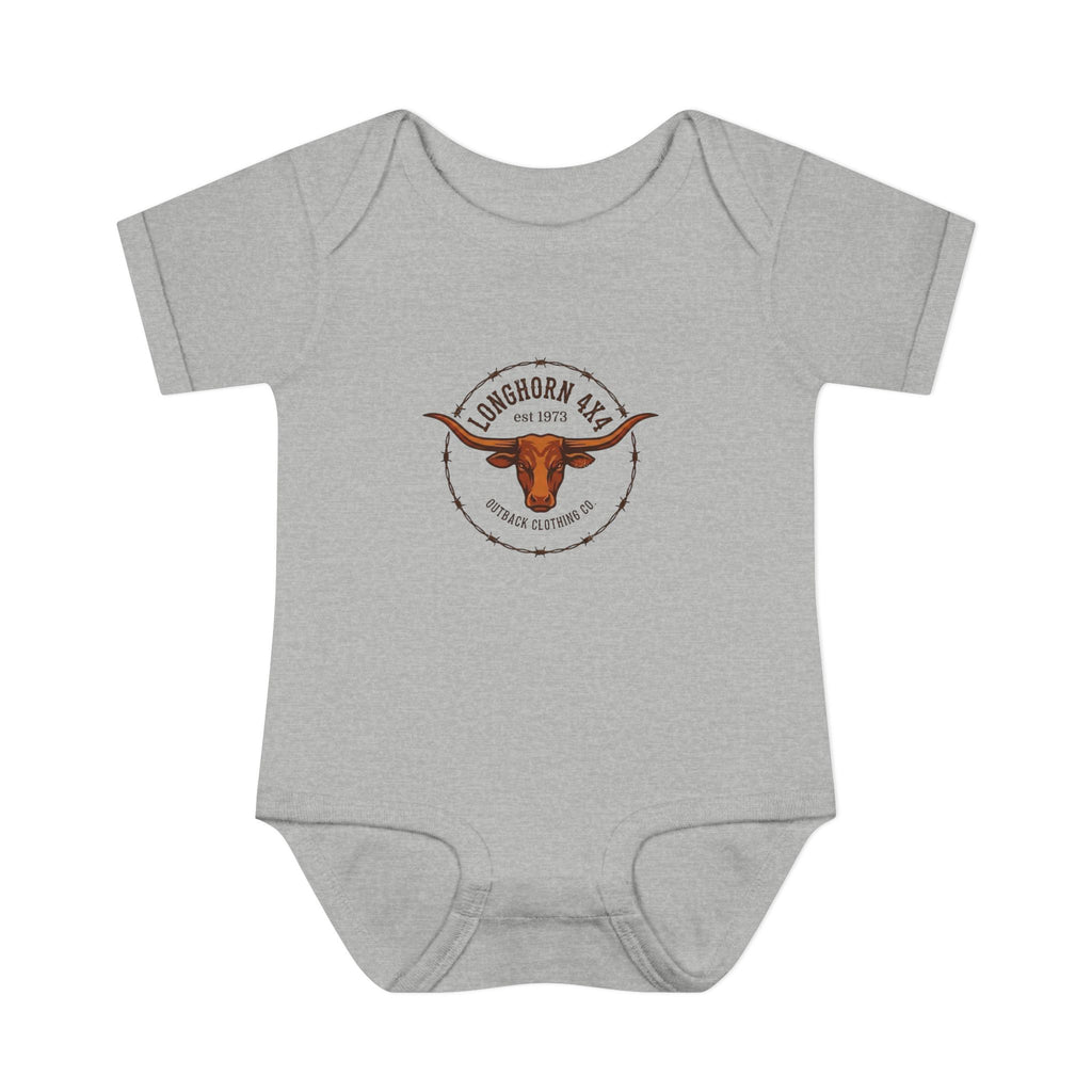 Longhorn Baby Bodysuit – 'Longhorns Ranch' Infant Rib Onesie