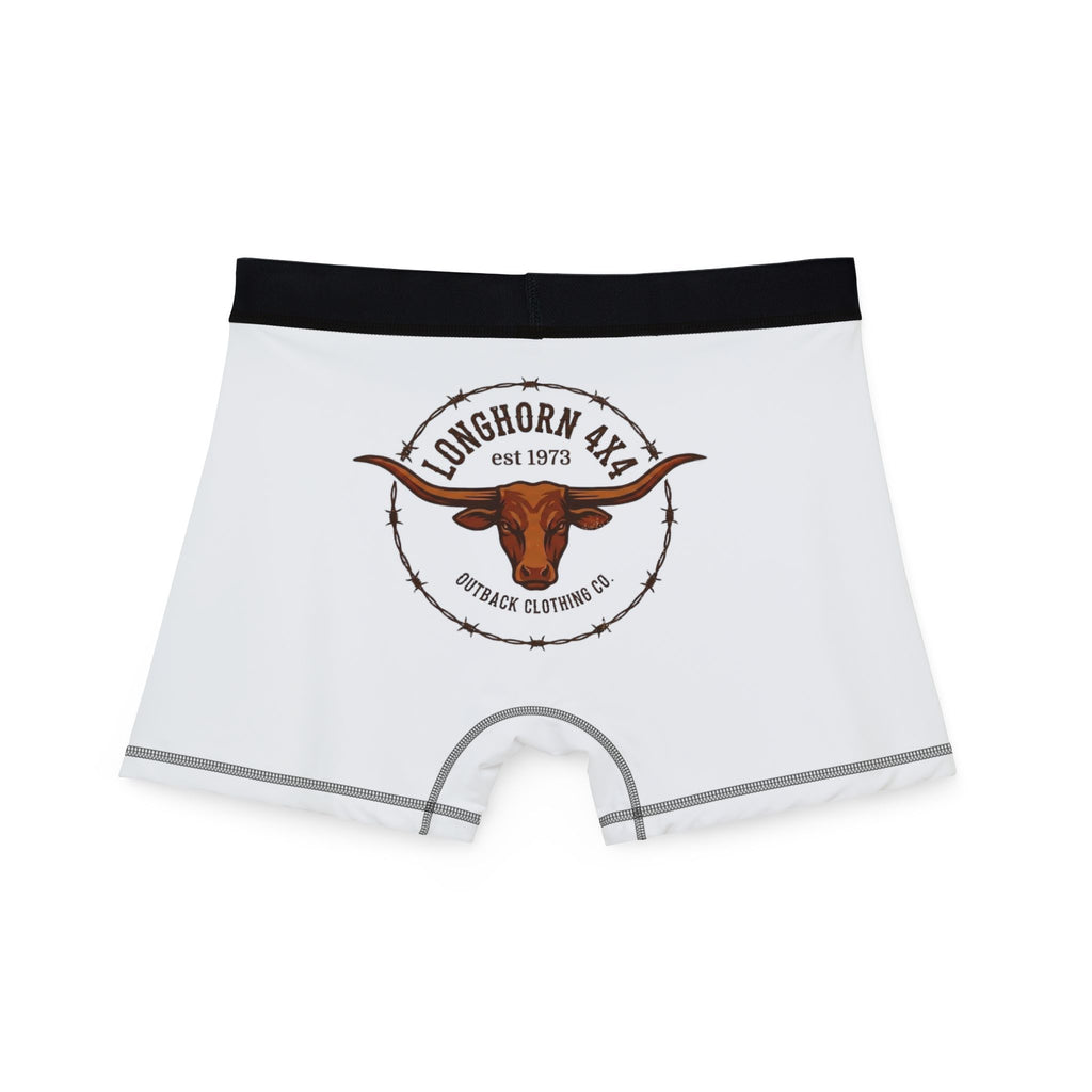 Longhorn Ranch Logo Men's Boxer Briefs — White All-Over Print