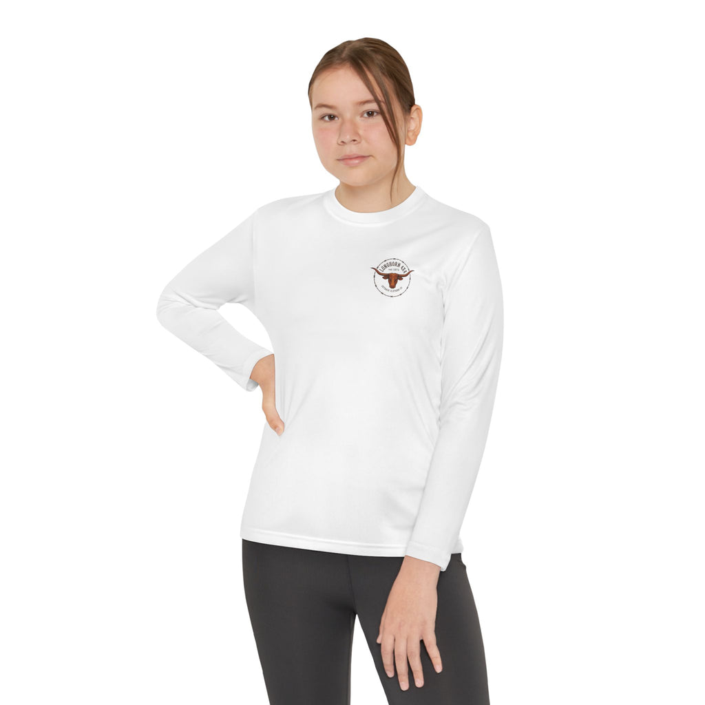 Youth Long Sleeve Tee — Longhorn TX Ranch Logo Shirt