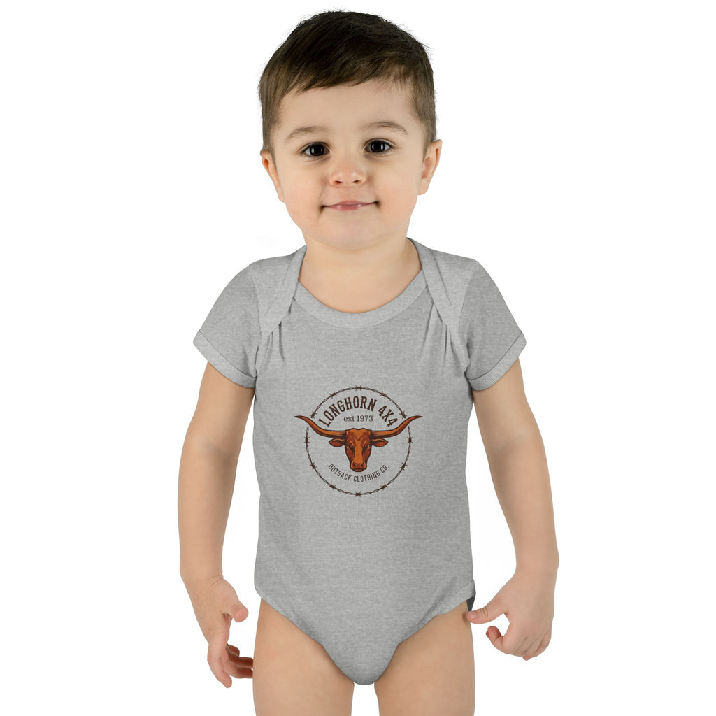 Longhorn Baby Bodysuit – 'Longhorns Ranch' Infant Rib Onesie
