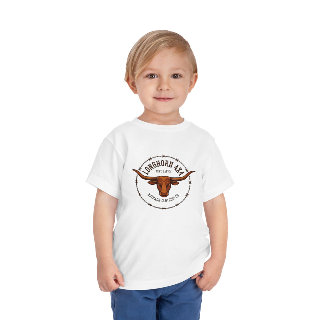 Longhorn Ranch Toddler Tee — Western Cow Skull Graphic Shirt