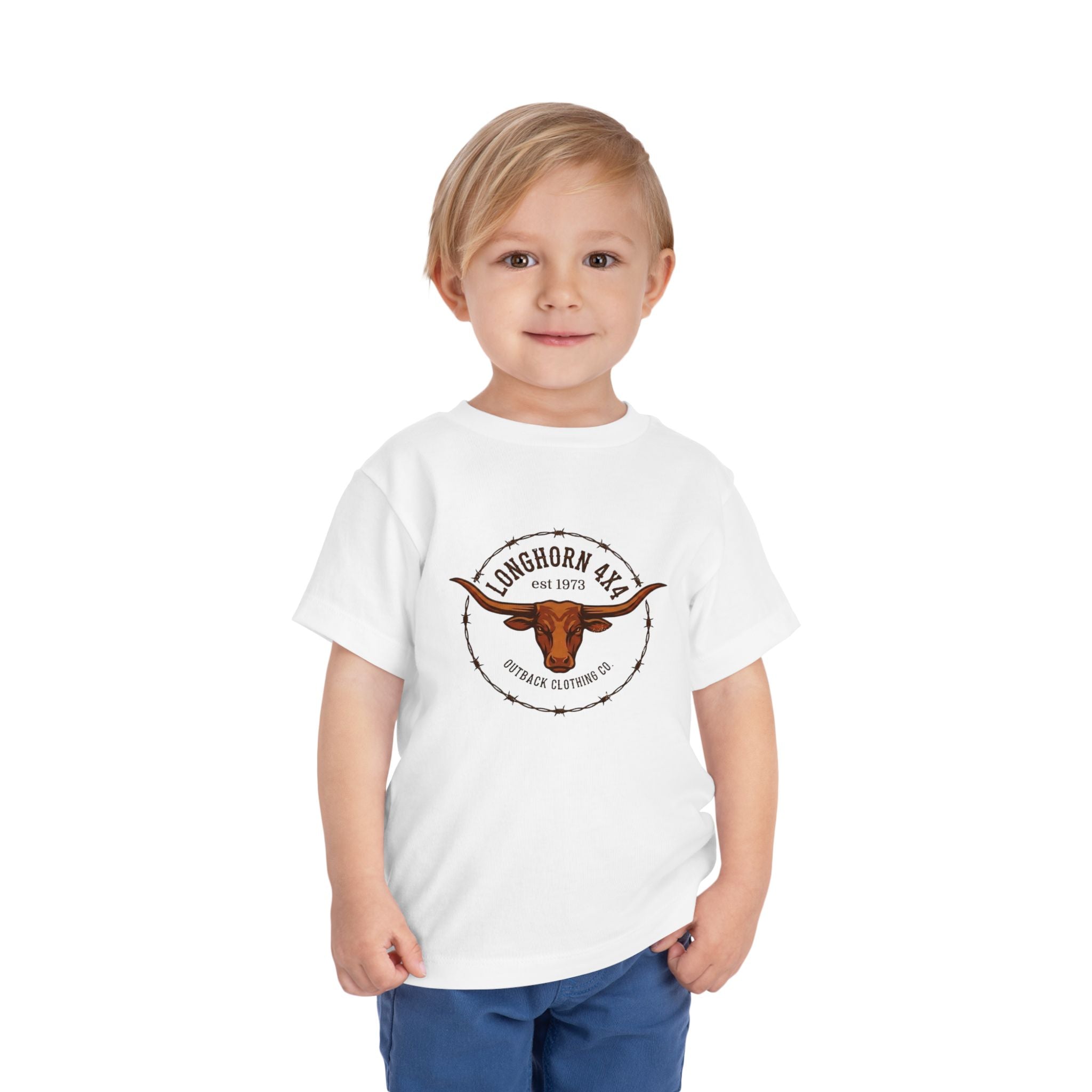 Longhorn Ranch Toddler Tee — Western Cow Skull Graphic Shirt