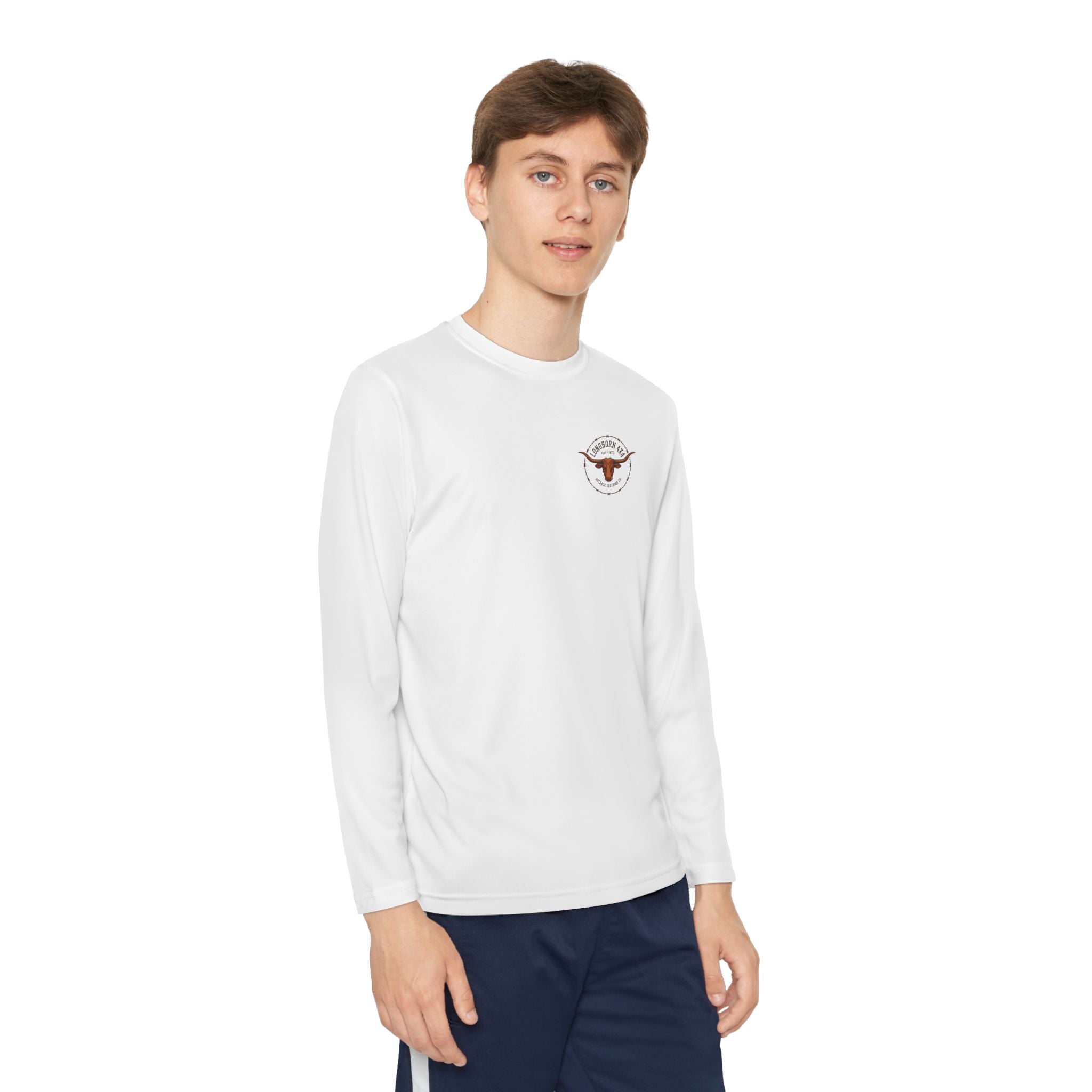 Youth Long Sleeve Tee — Longhorn TX Ranch Logo Shirt
