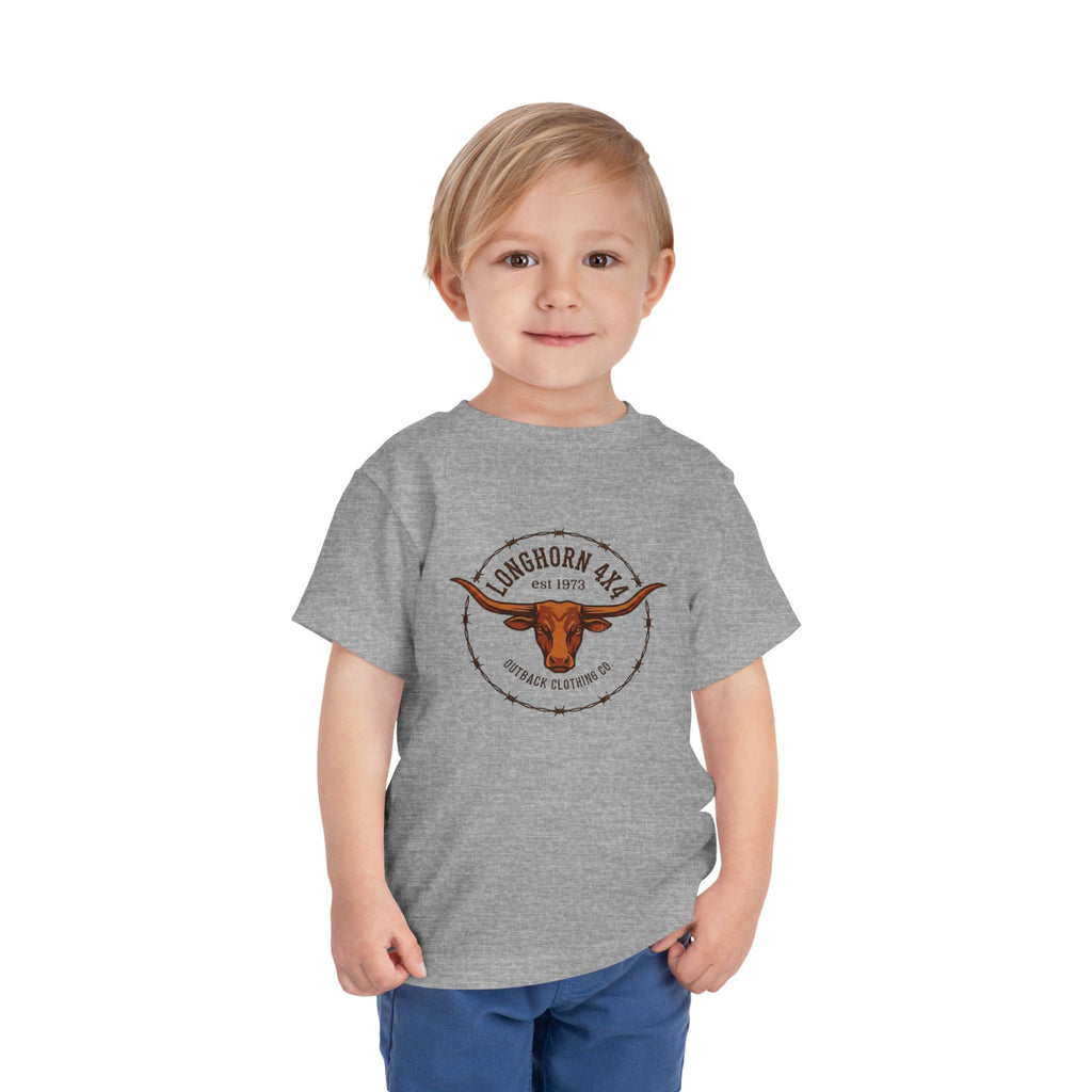 Longhorn Ranch Toddler Tee — Western Cow Skull Graphic Shirt