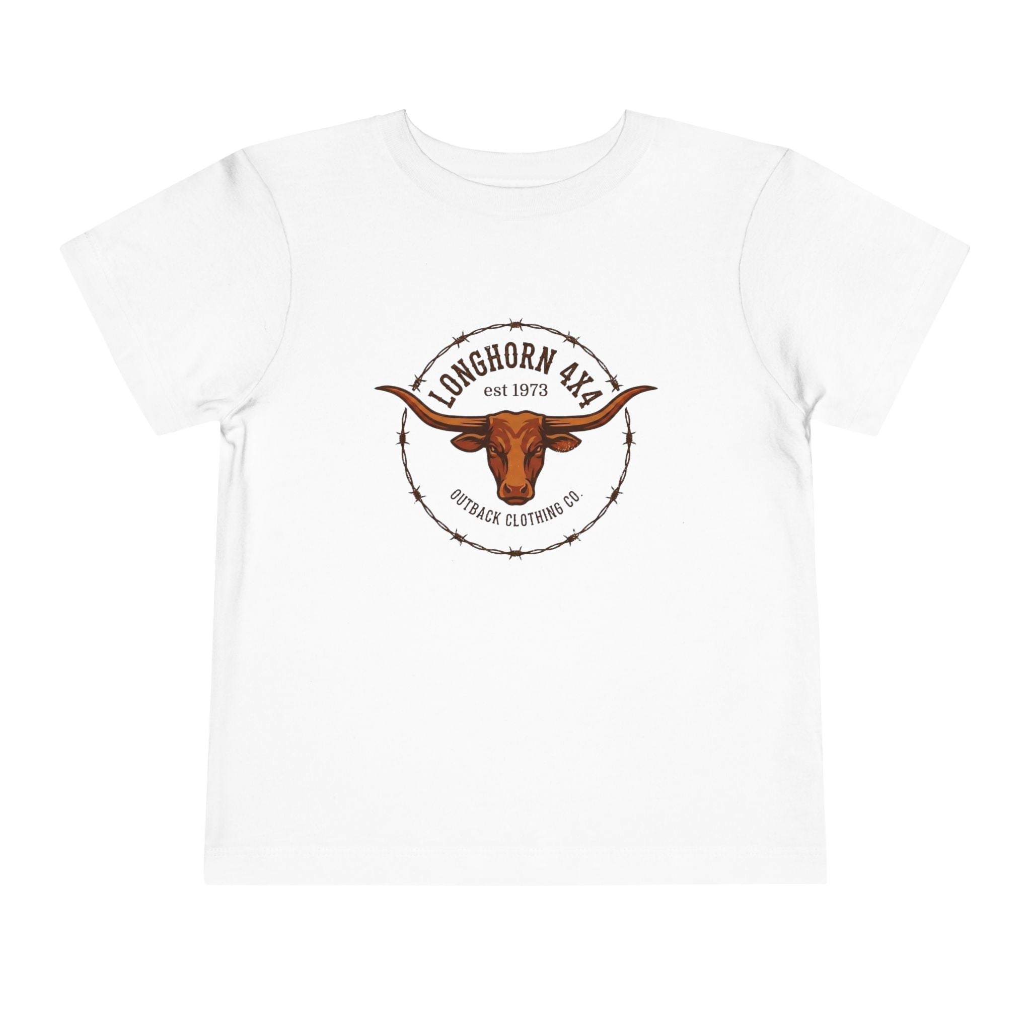 Longhorn Ranch Toddler Tee — Western Cow Skull Graphic Shirt