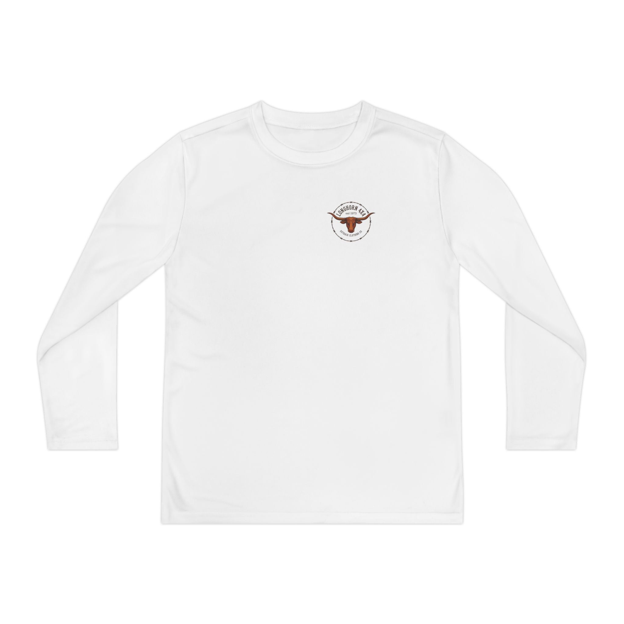 Youth Long Sleeve Tee — Longhorn TX Ranch Logo Shirt