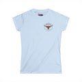 Light blue t-shirt with a logo on a white background