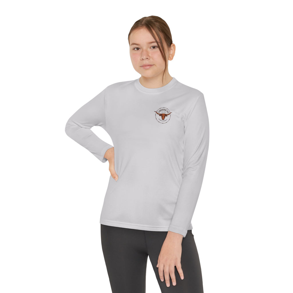 Youth Long Sleeve Tee — Longhorn TX Ranch Logo Shirt